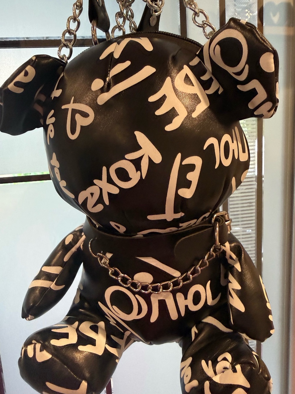 Black Graffiti Teddy Crossbody Bag - Picture 6 of 6